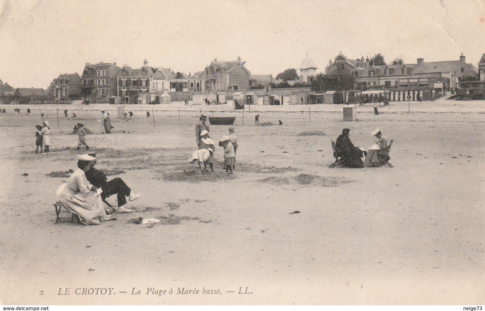 Carte Postale Ancienne De La Somme - Le Crotoy - La Plage à Marée Basse - Le Crotoy