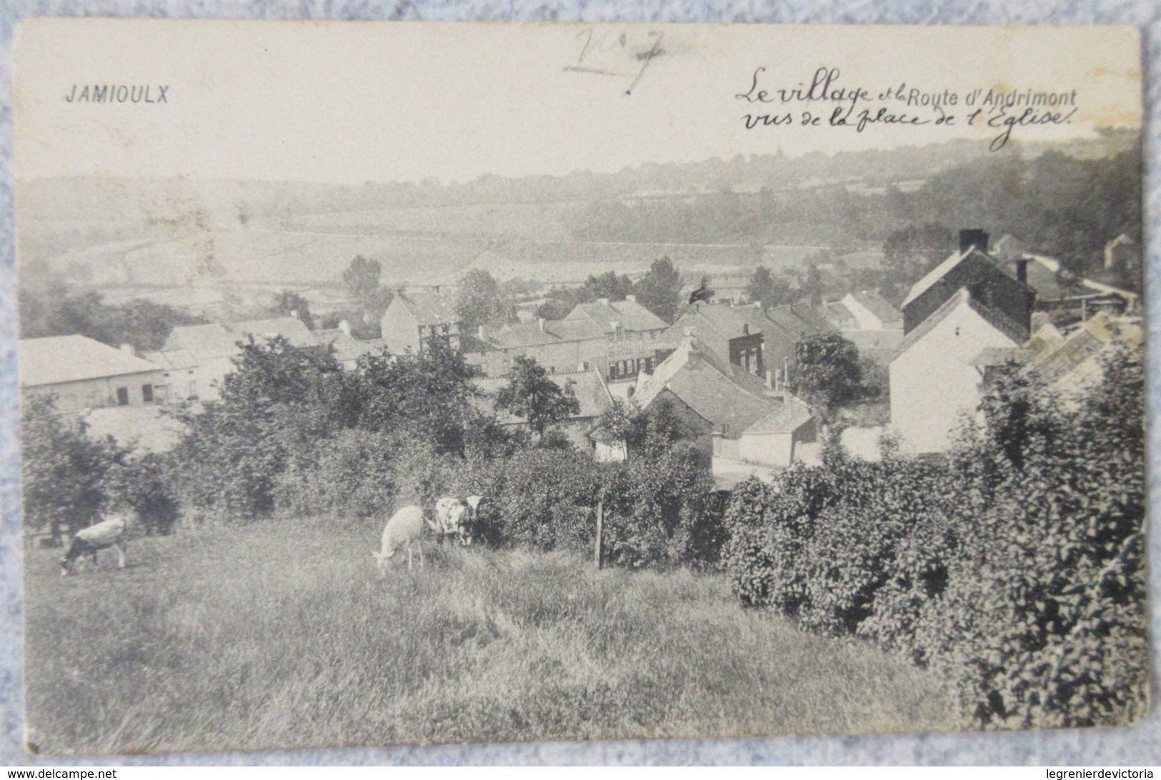 JAMIOULX - Le Village Et La Route D'Andrimont Vus De La Place De L'Eglise / T7 - Ham-sur-Heure-Nalinnes