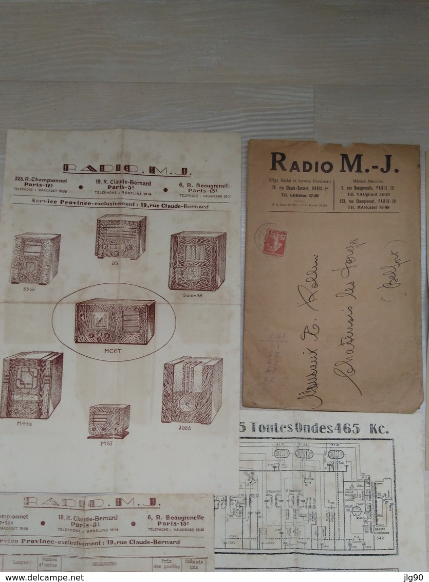 Radio M-J Offre De Prix, Schémas électriques, Vues, 1936 - Autres Plans
