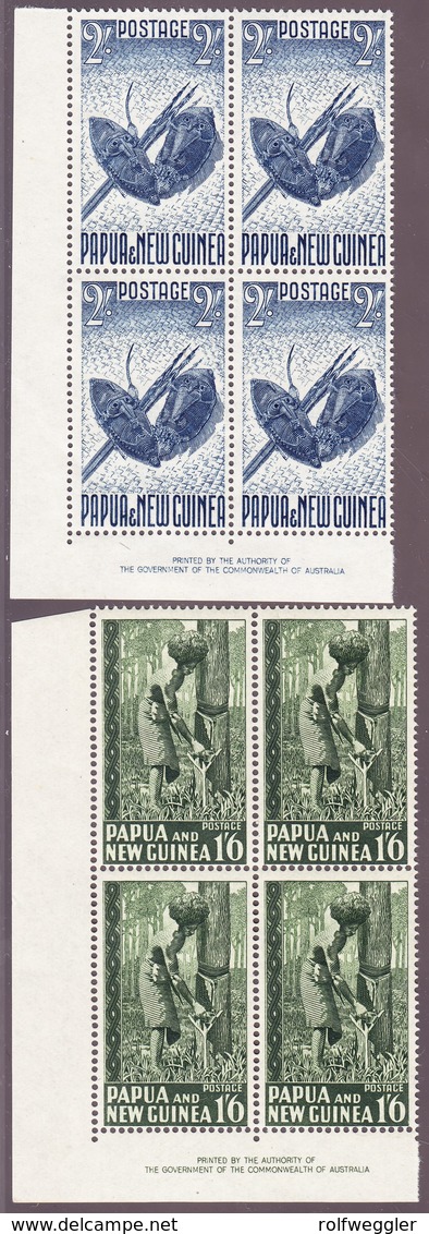 1952 Sechs 4er Blocks Teils Mit Bogeninschrift Postfrisch; Keine Komplette Serie - Papouasie-Nouvelle-Guinée