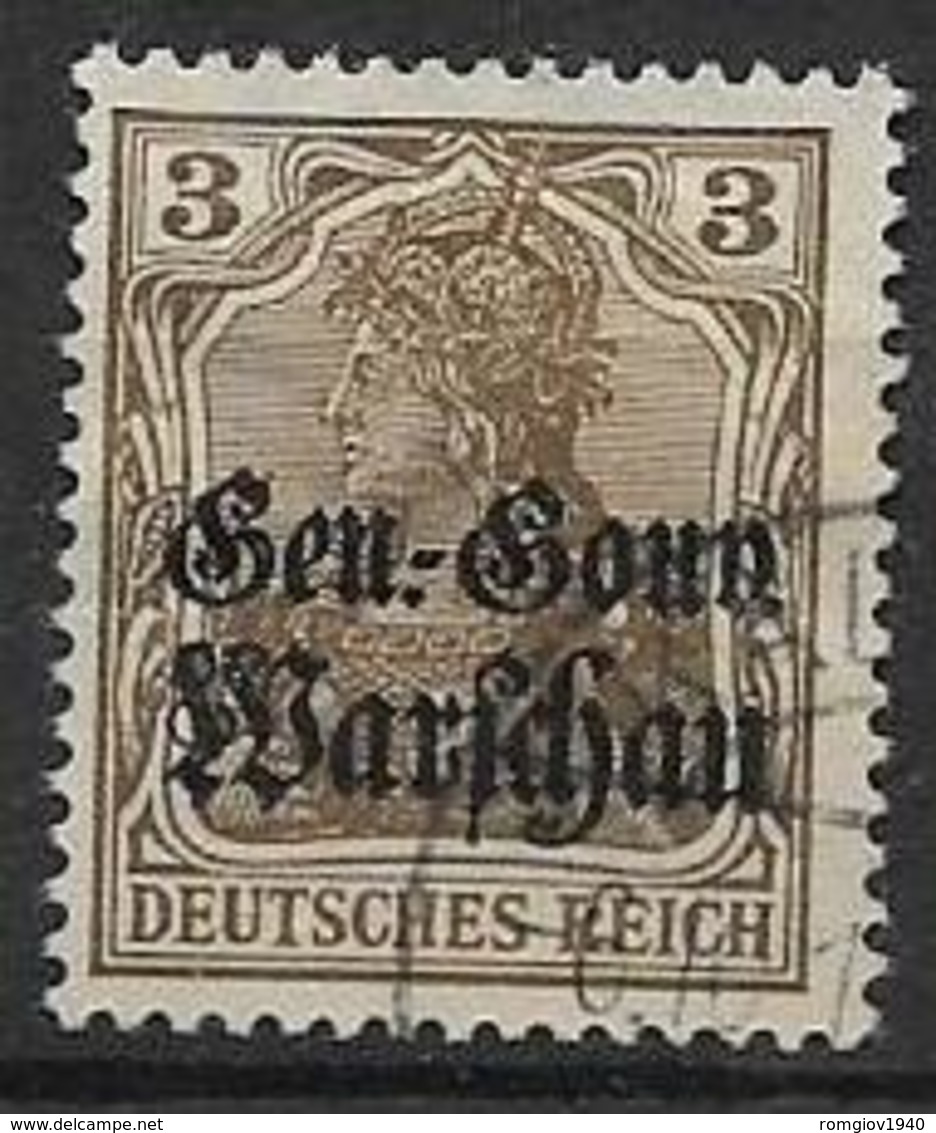 GERMANIA OCCUPAZIONE TEDESCA 1916-17  DELLA POLONIA  UNIF. 7  USATO VF - Occupazione 1914 – 18