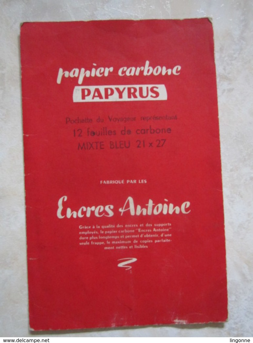 ANCIEN Pochette Papier Carbone PAPYRUS Fabriqué Par Les ENCRES ANTOINE - Autres & Non Classés