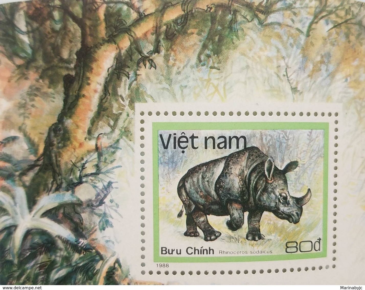 L) 1988 VIETNAM , RINOCERONS, ANIMALS, FAUNA, NATURE, WILDLIFE, MNH - Vietnam