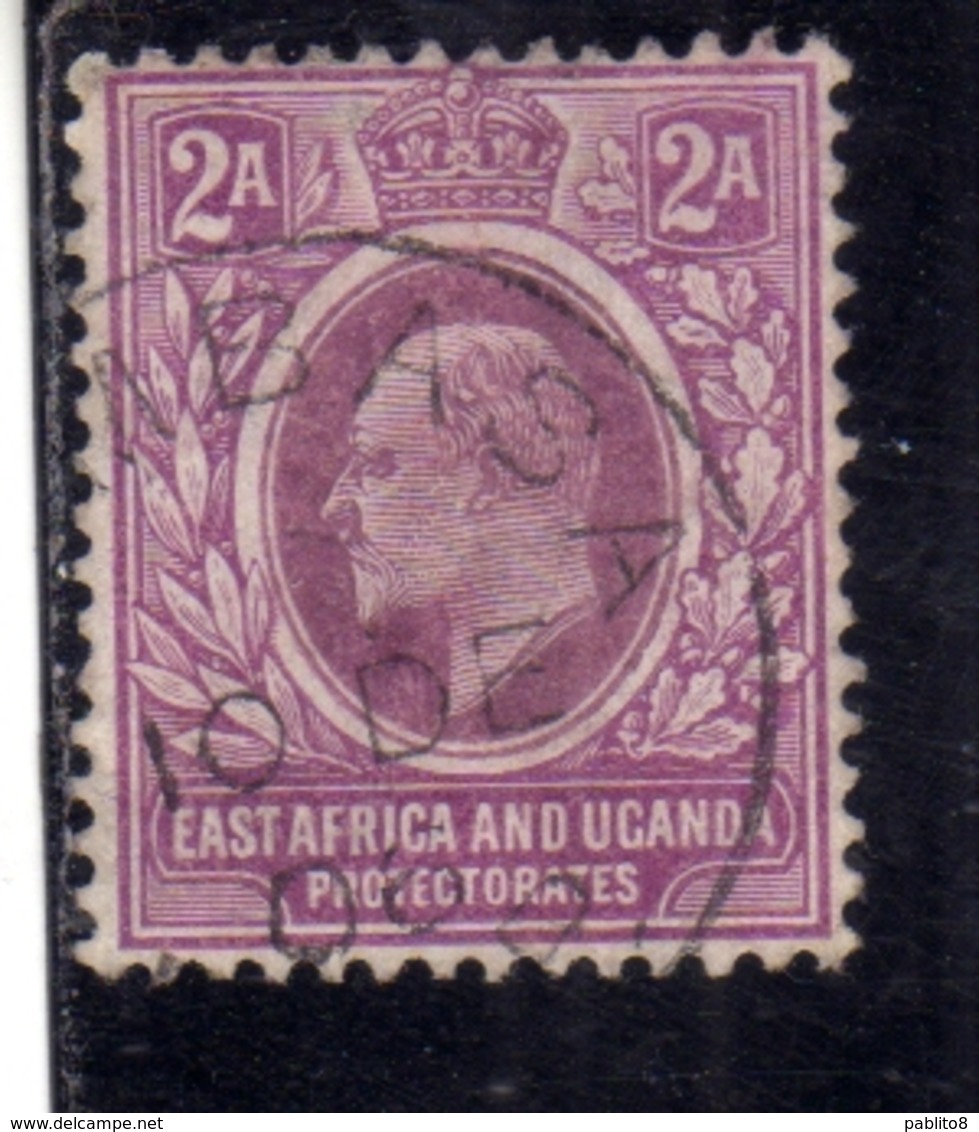 EAST AFRICA ORIENTALE & UGANDA PROTECTORATES 1903 KING EDWARD VII RE EDOARDO 2a USATO USED OBLITERE' - Protettorati De Africa Orientale E Uganda