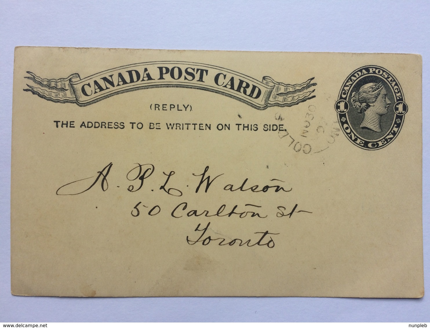 CANADA 1897 Stationary Card Cold Springs Ontario To Toronto - Covers & Documents