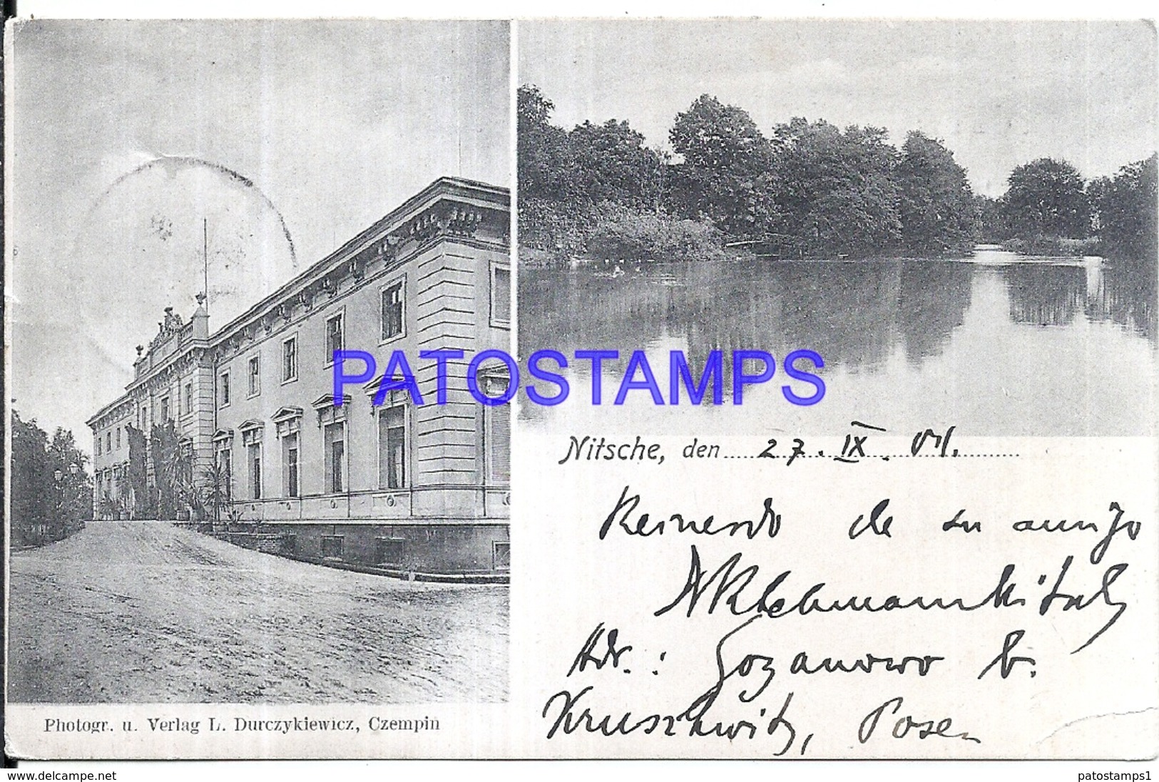 117982 GERMANY NITSCHE VIEW BUILDING MULTI VIEW CIRCULATED TO ARGENTINA POSTAL POSTCARD - Autres & Non Classés