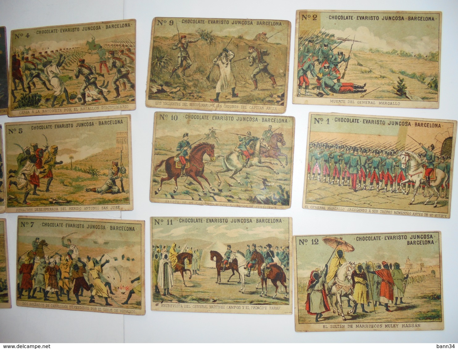 Lot Chromos Espagne Chocolate Juncosa Barcelone Espagne Theme Militaire Guerra - Other & Unclassified