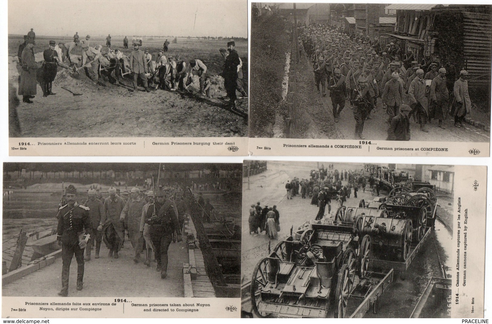 PRISONNIERS ALLEMANDS-CANONS ALLEMANDS-LOT DE 9 CARTES - War 1914-18