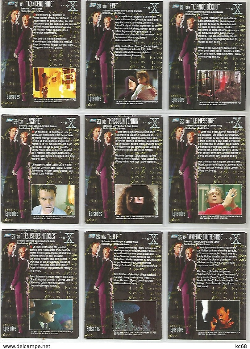 Série 1996 The X-Files  9 Cartes (4) - X-Files