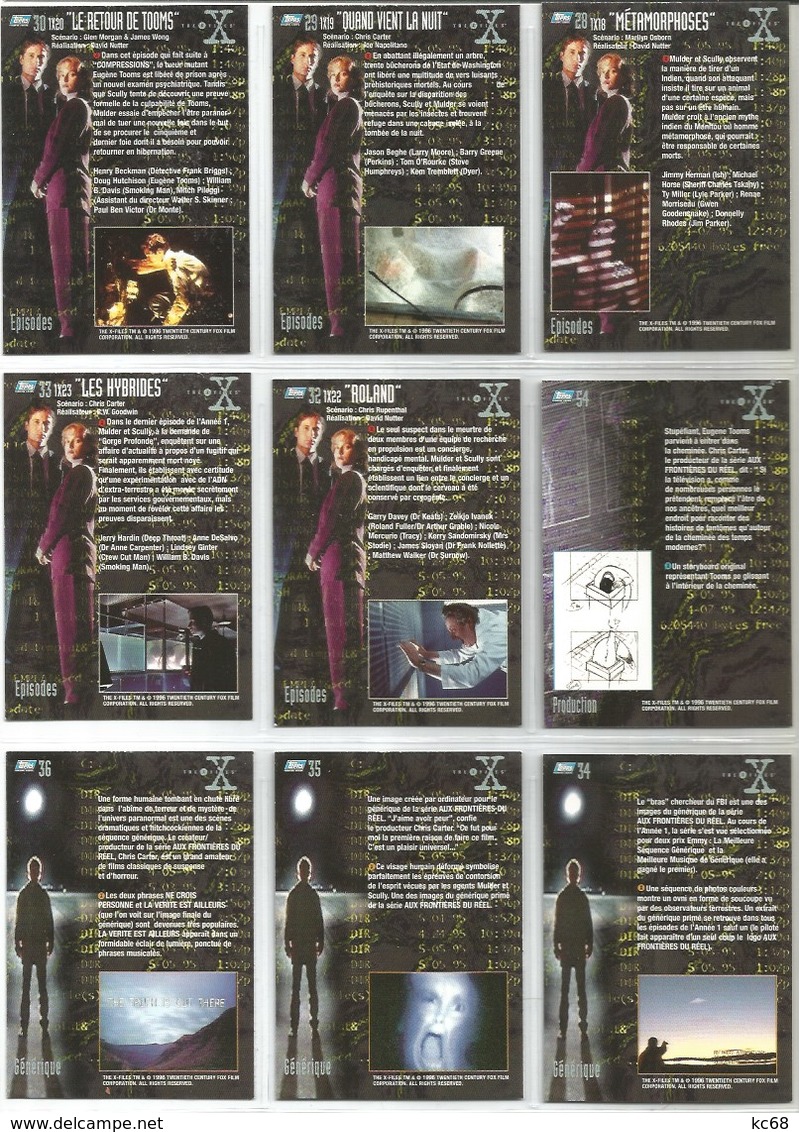 Série 1996 The X-Files  9 Cartes (5) - X-Files