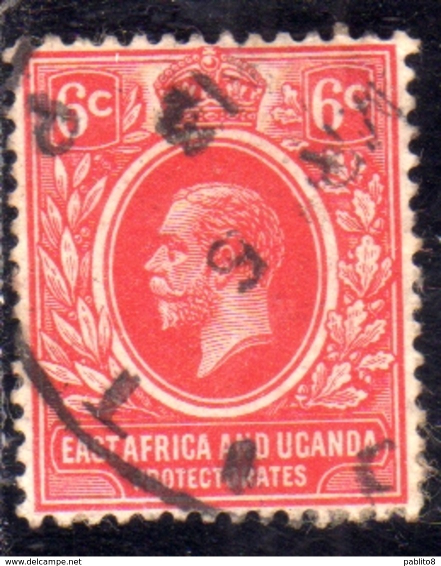 EAST AFRICA ORIENTALE & UGANDA PROTECTORATES 1912 1918 KING KING GEORGE V RE GIORGIO 5c USATO USED OBLITERE' - Protettorati De Africa Orientale E Uganda