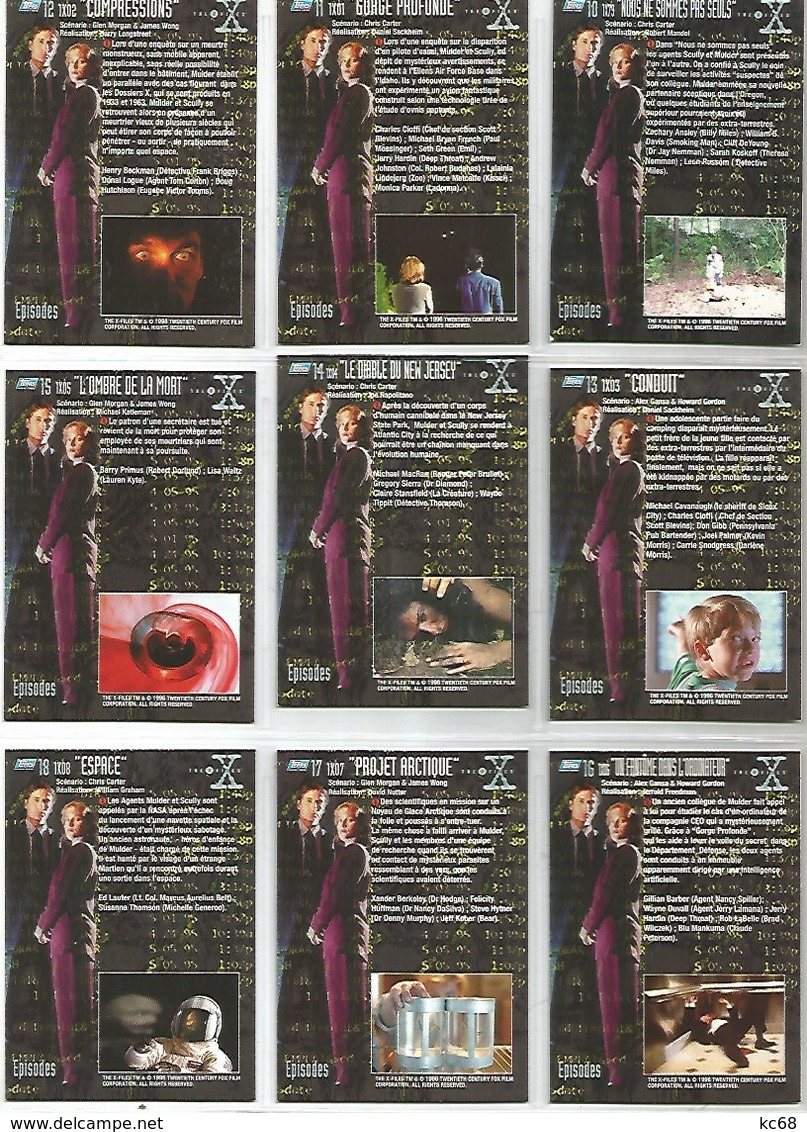 Série 1996 The X-Files  9 Cartes (7) - X-Files