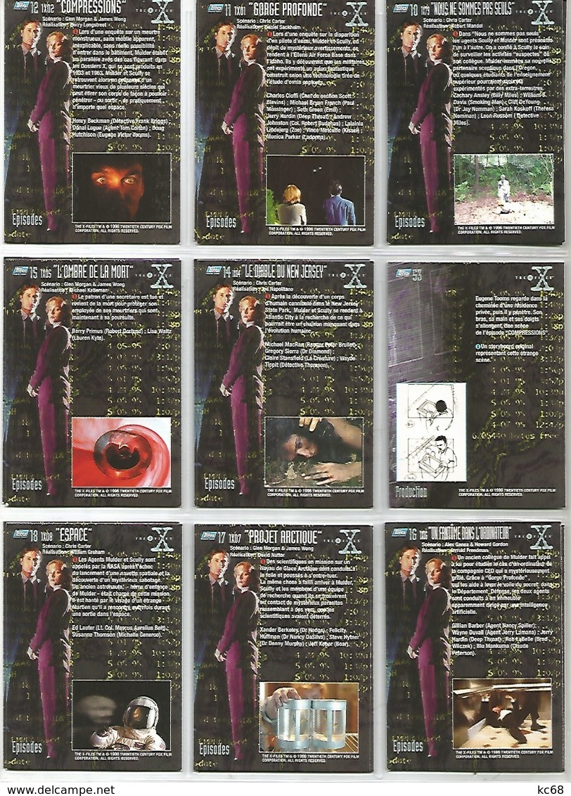 Série 1996 The X-Files  9 Cartes (8) - X-Files
