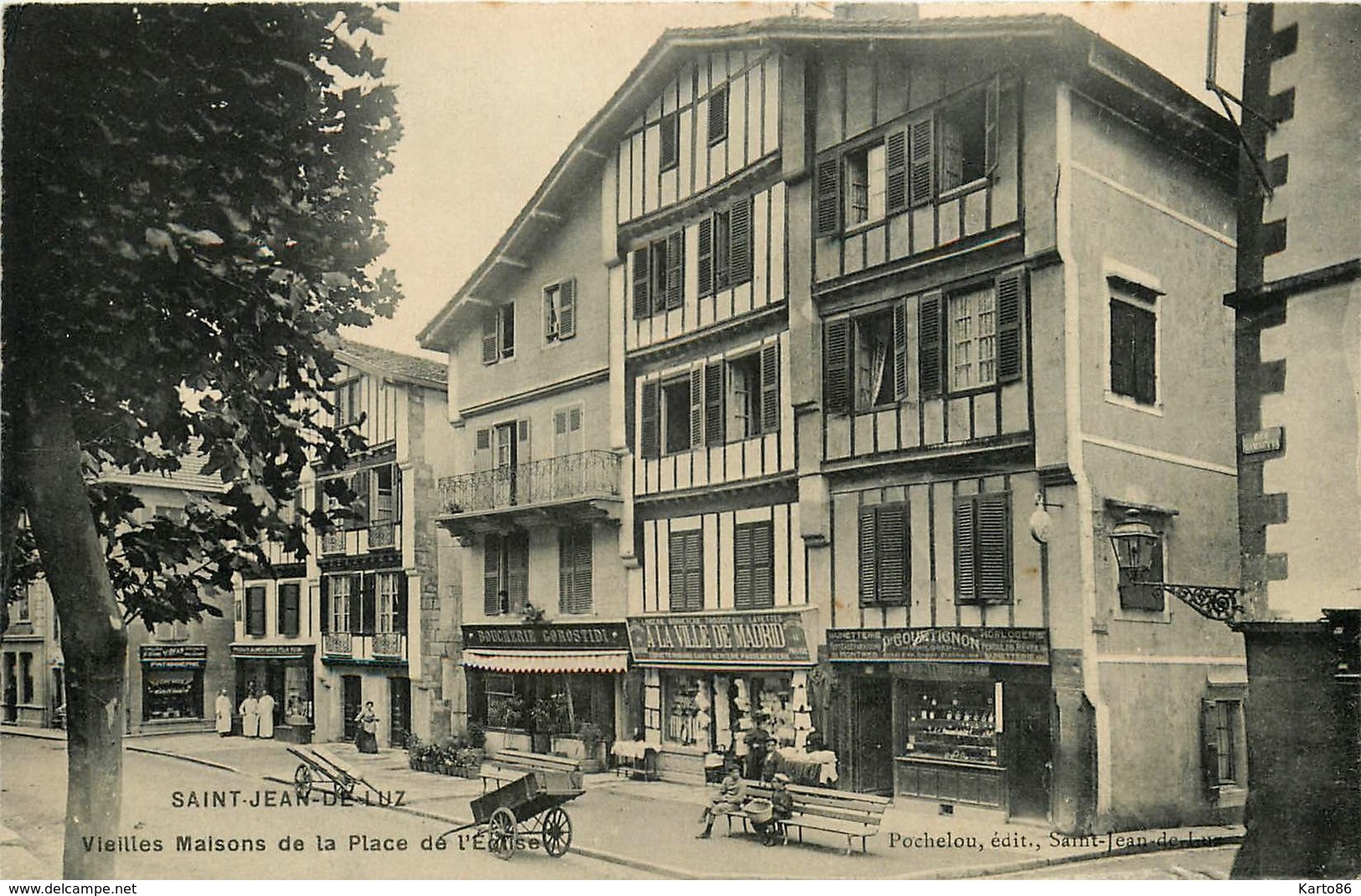 Saint Jean De Luz * Vieilles Maisons De La Place De L'église * Boucherie Gorostidi - Saint Jean De Luz