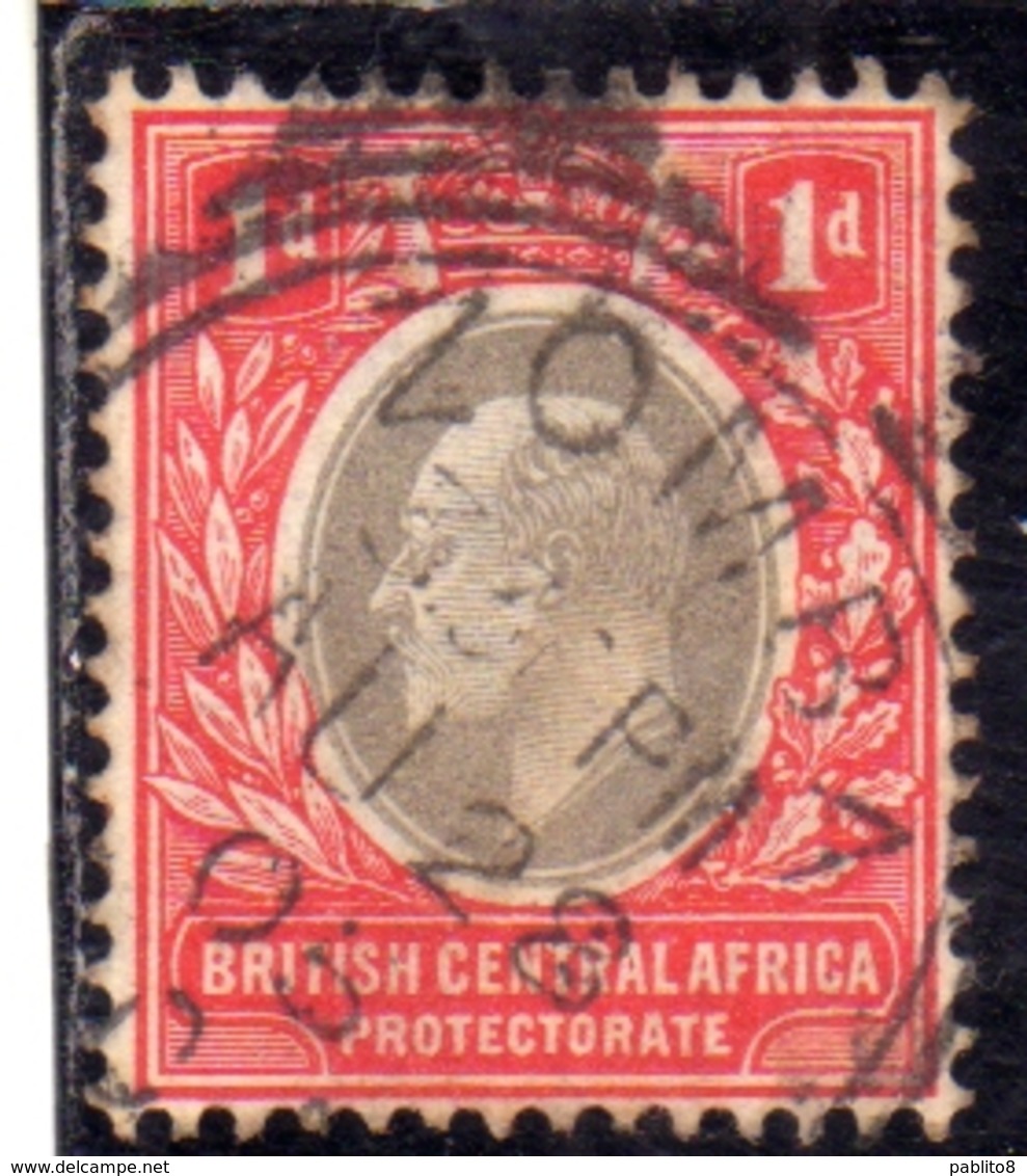BRITISH CENTRAL AFRICA CENTRALE BRITANNICA 1903 KING EDWARD RE EDOARDO 1c USATO USED OBLITERE' - Altri & Non Classificati