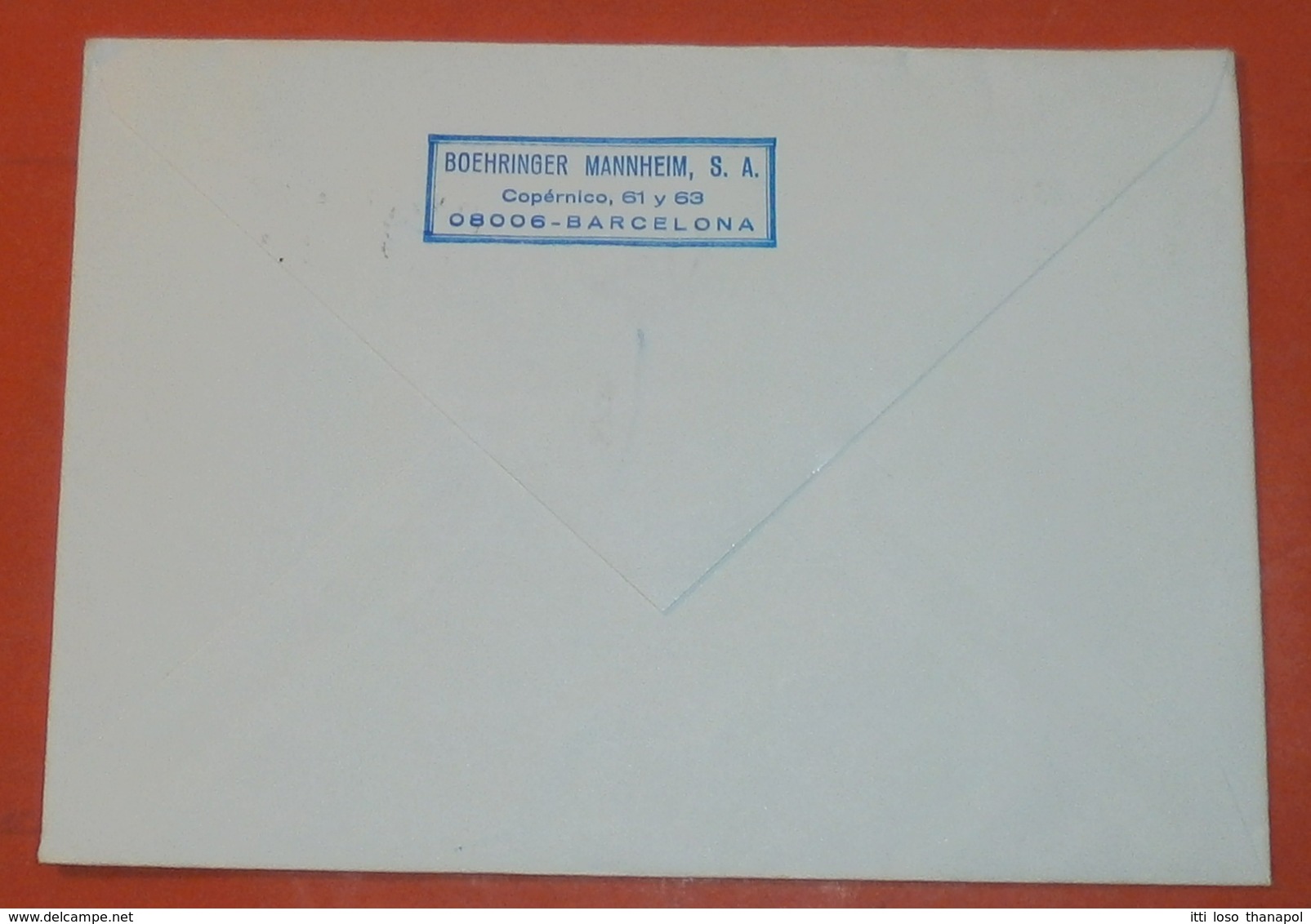 SPANIEN 2703 Weihnachten -- Barcelona 20.12.1985 -- Boehninger Mannheim S.A. -- Brief Cover (2 Foto)(37836) - Lettres & Documents