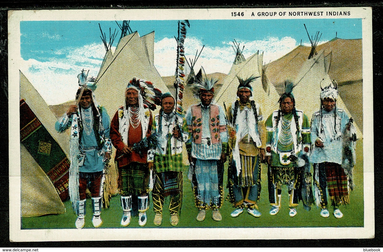 Ref 1317 - Ethnic Postcard - A Group Of Northwest Indians - USA Or Canada - America