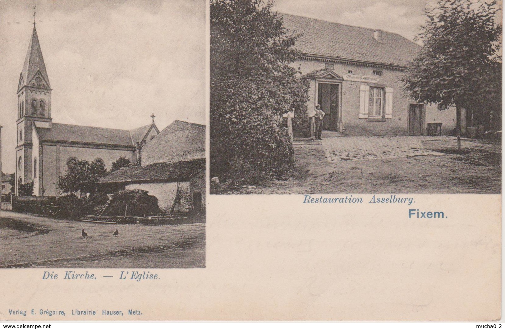 57 - FIXEM - 2 VUES - RESTAURANT ASSELBURG ET L'EGLISE - Other & Unclassified