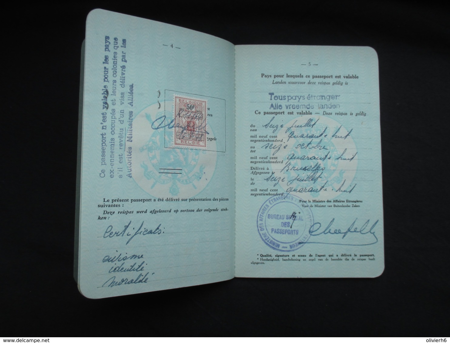 LOT 2 PASSEPORTS BELGIQUE (M1911) PASSEPORT 1948 Et 1973 (2 Vues) Paspoort, Reisepass Passport - Documenti Storici