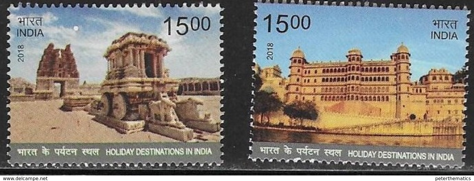 INDIA, 2018, MNH, HOLIDAY DESTINATIONS IN INDIA, TEMPLES, 2v - Other & Unclassified