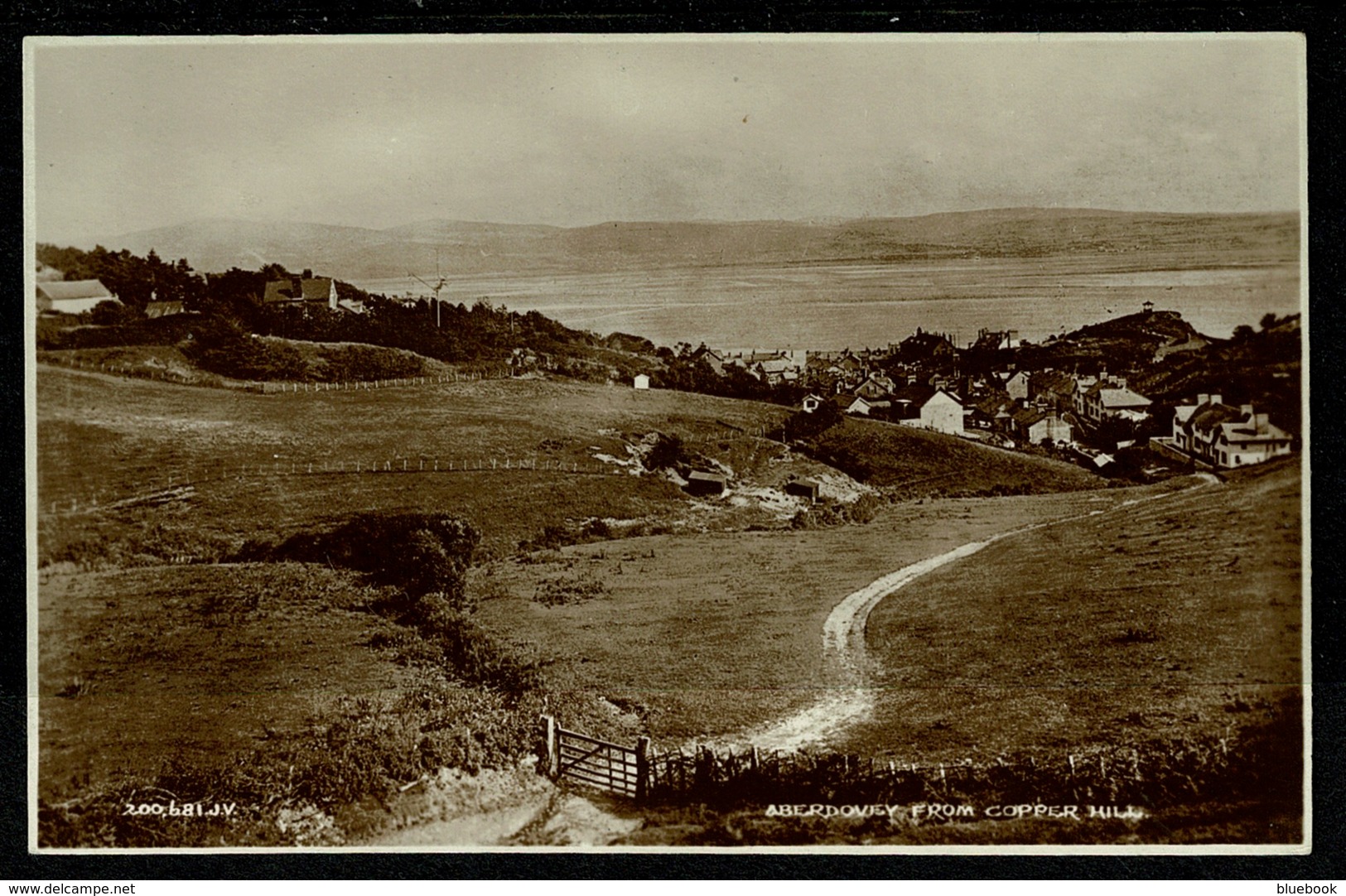 Ref 1317 - Real Photo Postcard - Aberdovey From Copper Hill - Caernarvonshire Wales - Caernarvonshire