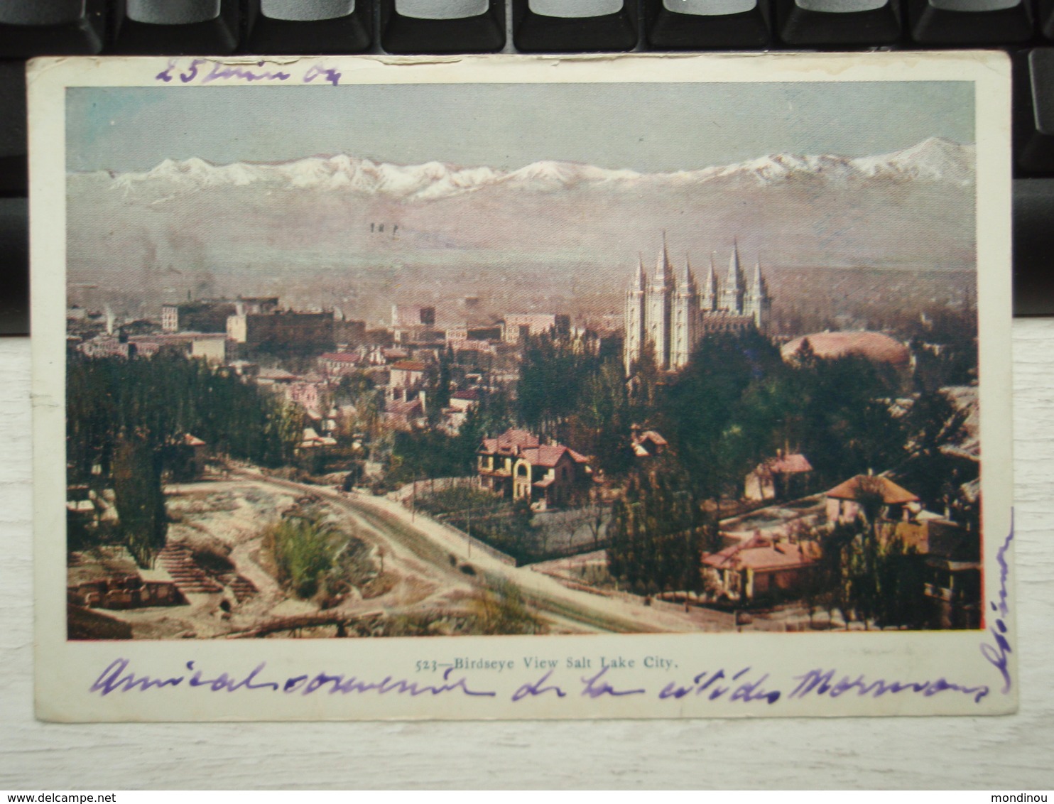 Cpa Couleur Birdseye View Salt Lake City. 25 Juin 1904 To Localité  : NANCY - Salt Lake City