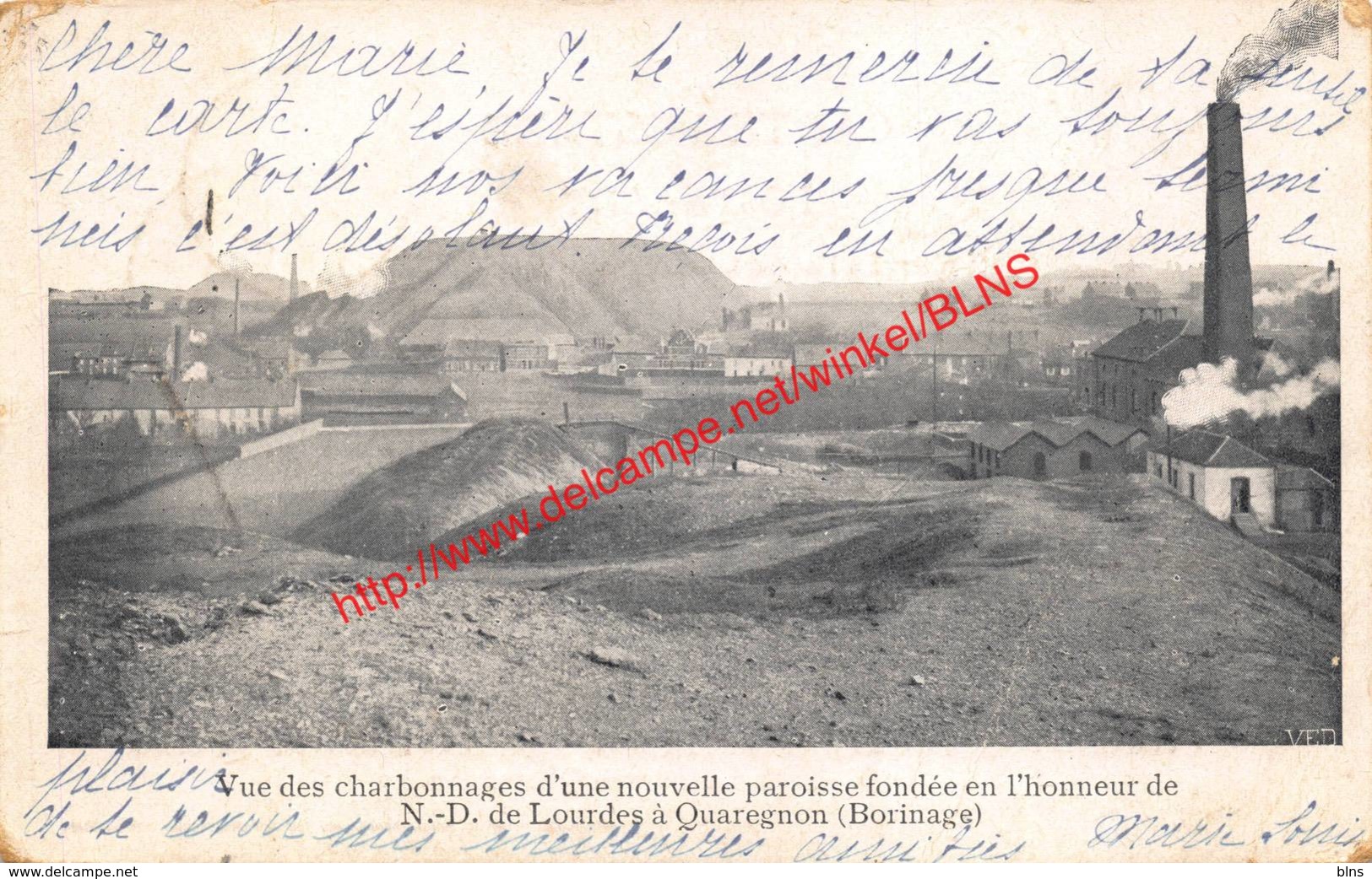 1902 - Vue Des Charbonnages D'une Nouvelle Paroisse Dondée En L'honneur De N.-D. De Lourdes - Quaregnon - Quaregnon