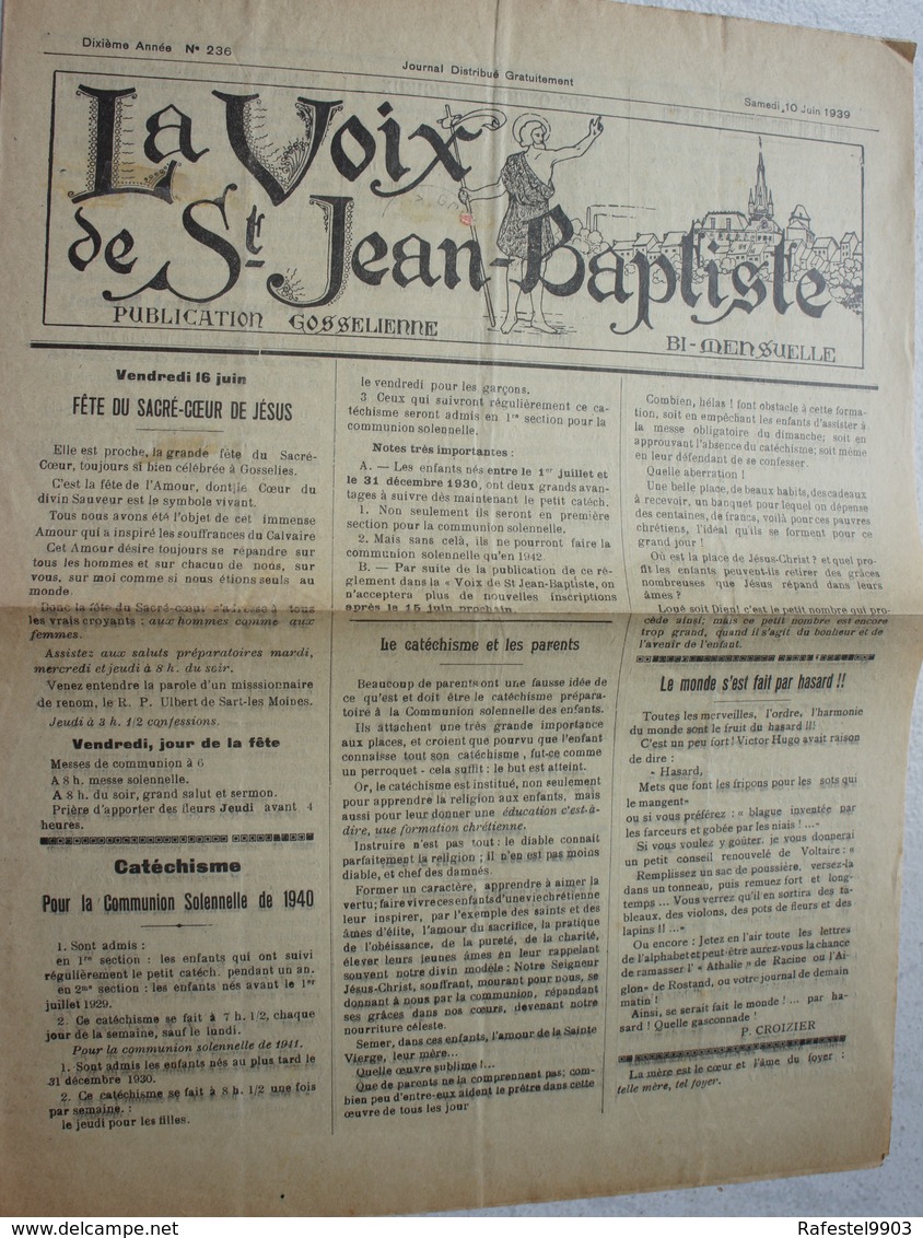 Photox13 GOSSELIES La Voix De Saint Jean Baptiste 1930-39 - Non Classés