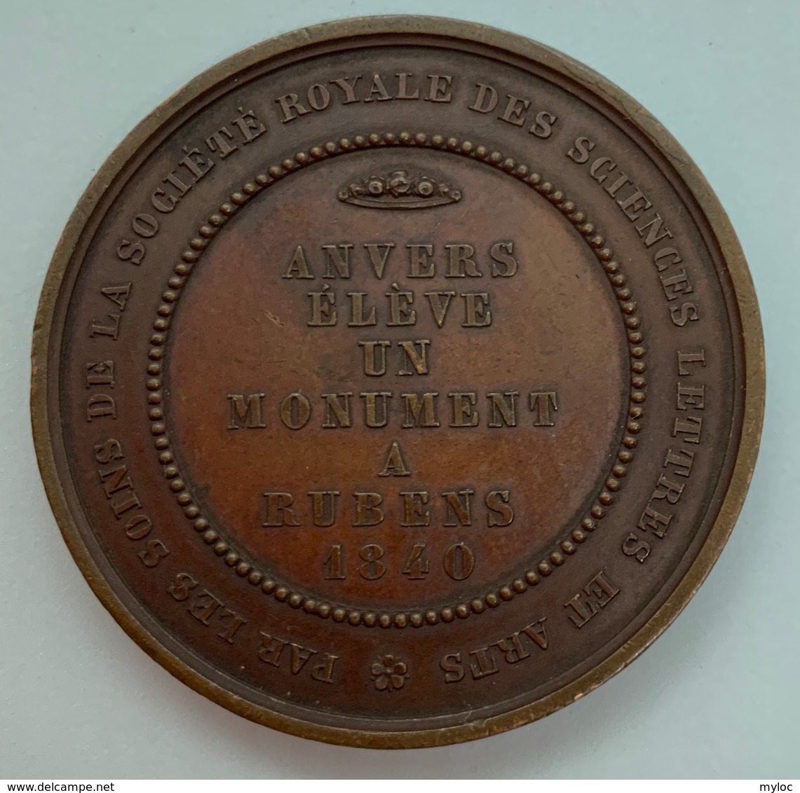 Medaille Bronze. F. Hart. Anvers Monument Rubens 1840 Anwerpen Rubensmonument. 45mm - Unternehmen