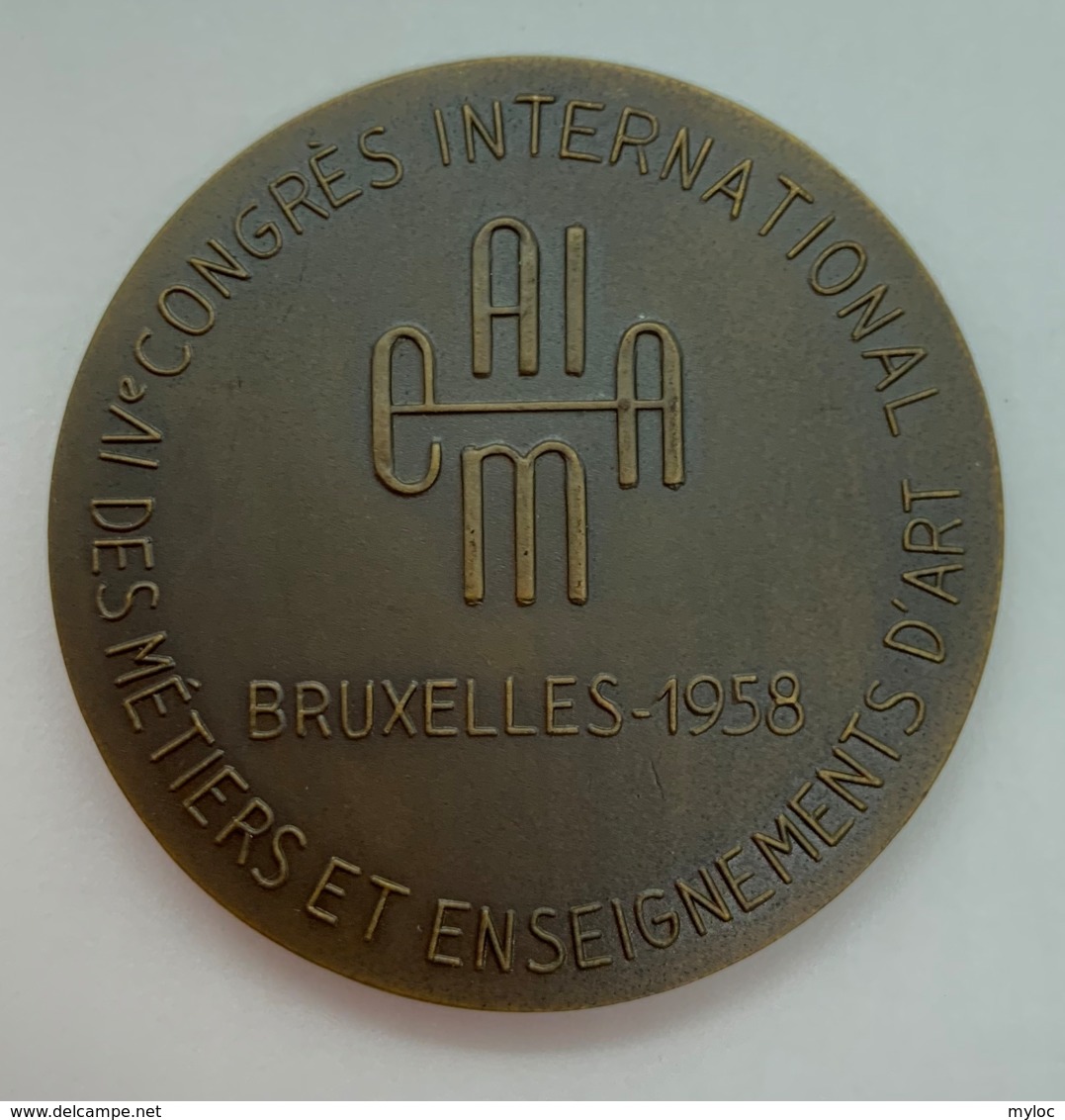 Medaille. H. Elstrom. Congrès International Des Métiers Et Enseignements D'art 1958. - Professionali / Di Società