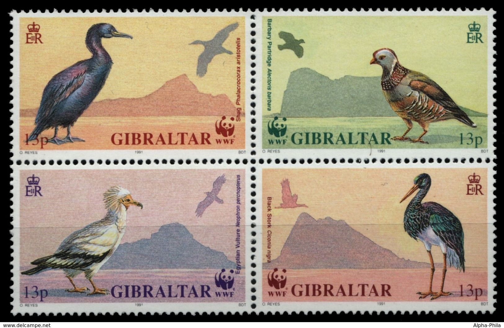 Gibraltar 1991 - Mi-Nr. 619-622 ** - MNH - Vögel / Birds - Gibraltar