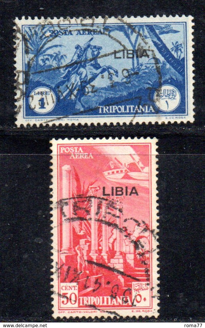 APR2216 - LIBIA 1937 ,  Posta Aerea Sassone N. 28/29  Usata (2380A) . - Libyen