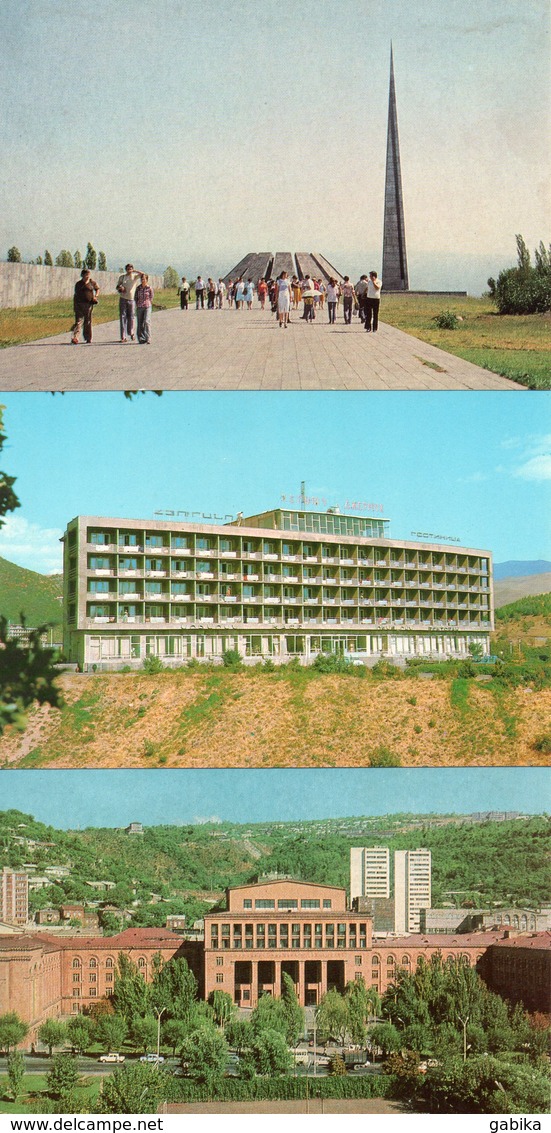 Armenia 1980, 9 Postcards, Yerevan And Landscapes - Arménie