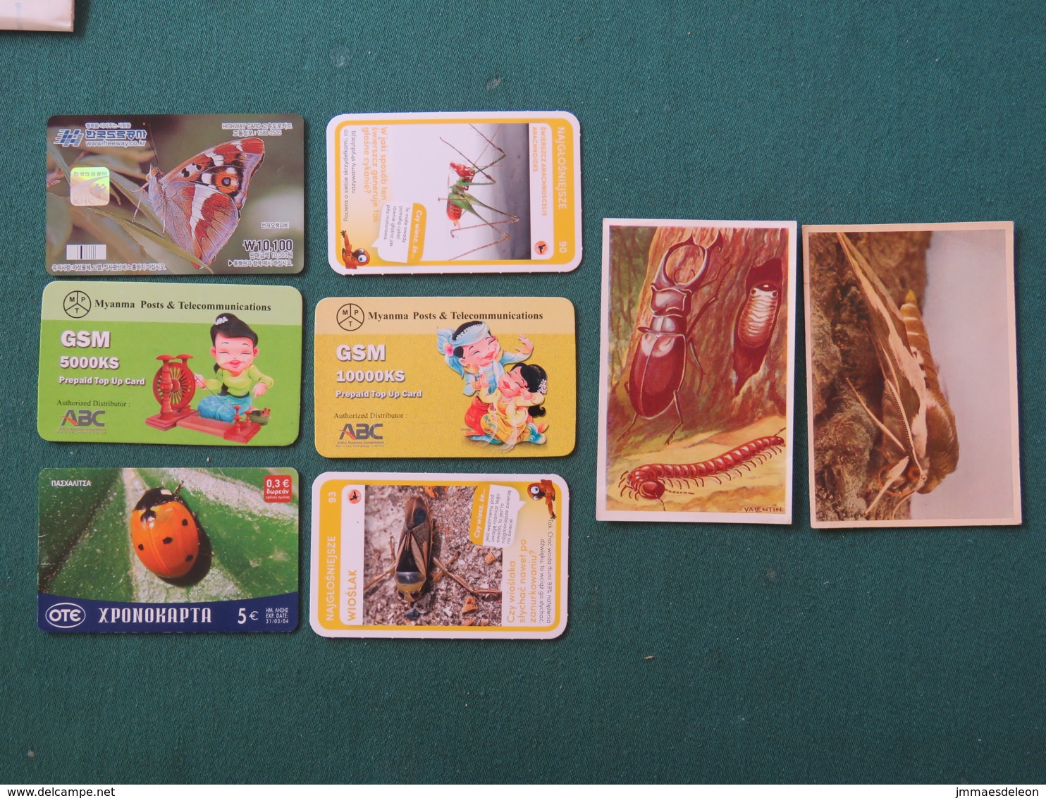 Insects 2000 - 2018 Phone Cards - Highway Cards - Korea Myanmar Greece - Other & Unclassified