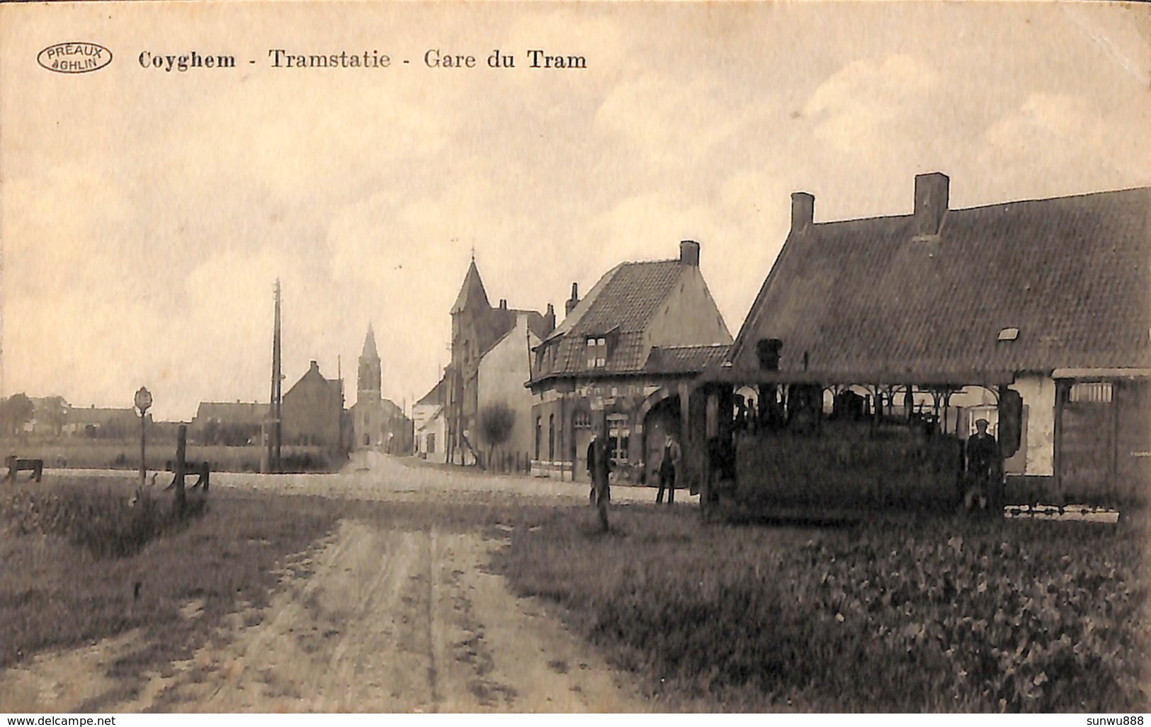 Coyghem - Tramstatie - Gare Du Tram (top Animatie, Tram Tramway , Edit Defever-Delabie, La Chasse Royale, Préaux) - Kortrijk