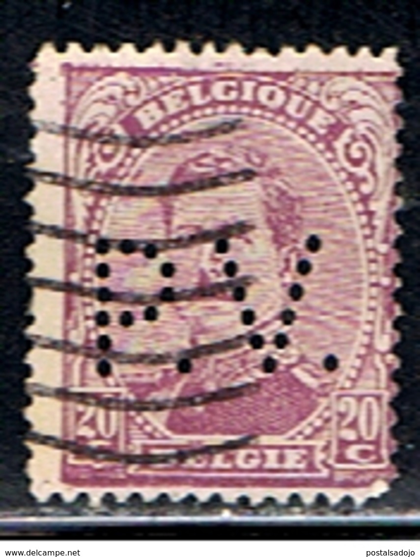 (BE 1561) BELGIQUE  // YVERT 140 (PERFORÉ / PERFIN: PV)  // 1915 - 1909-34