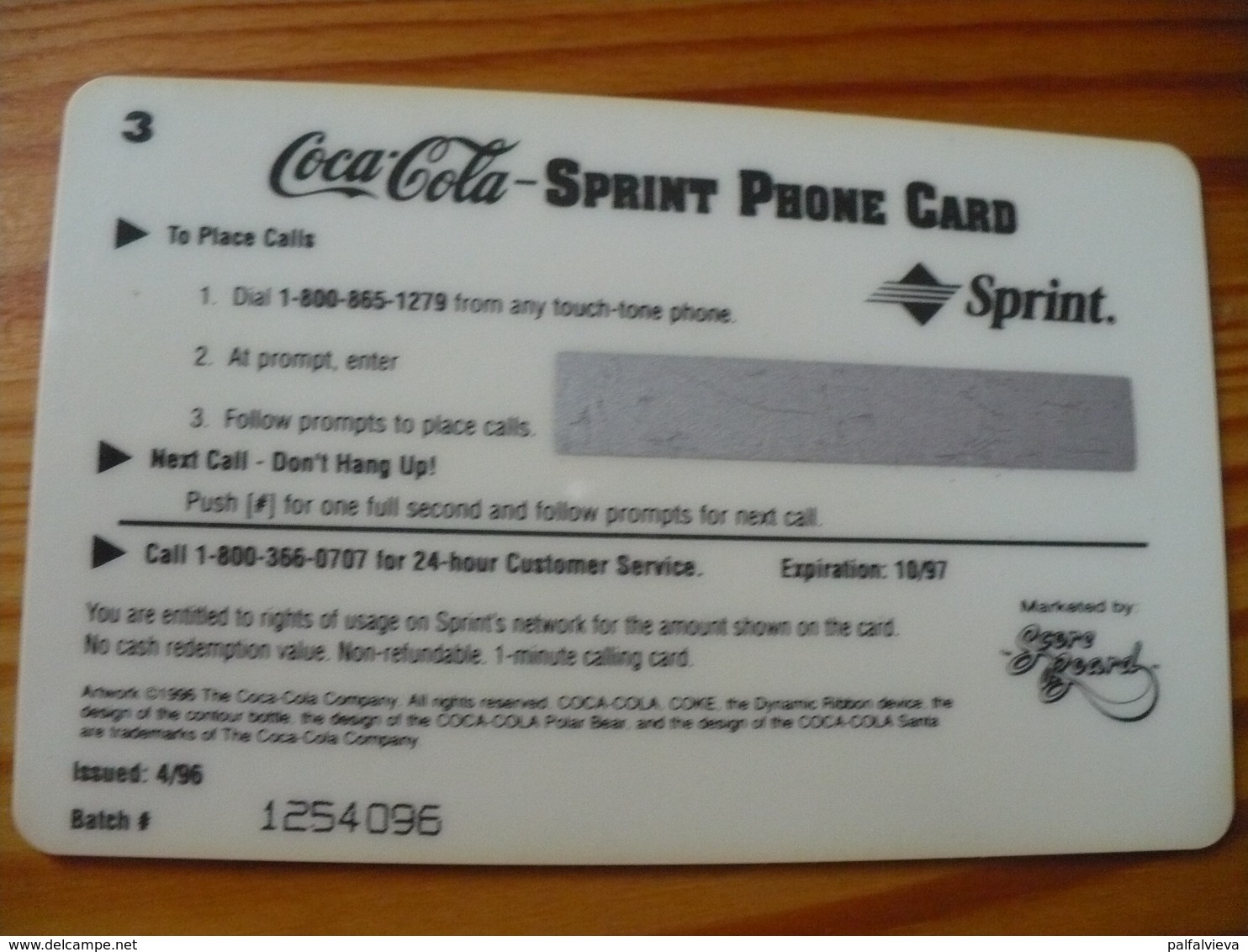 Prepaid Phonecard USA, Sprint - Coca Cola 3. - Sprint