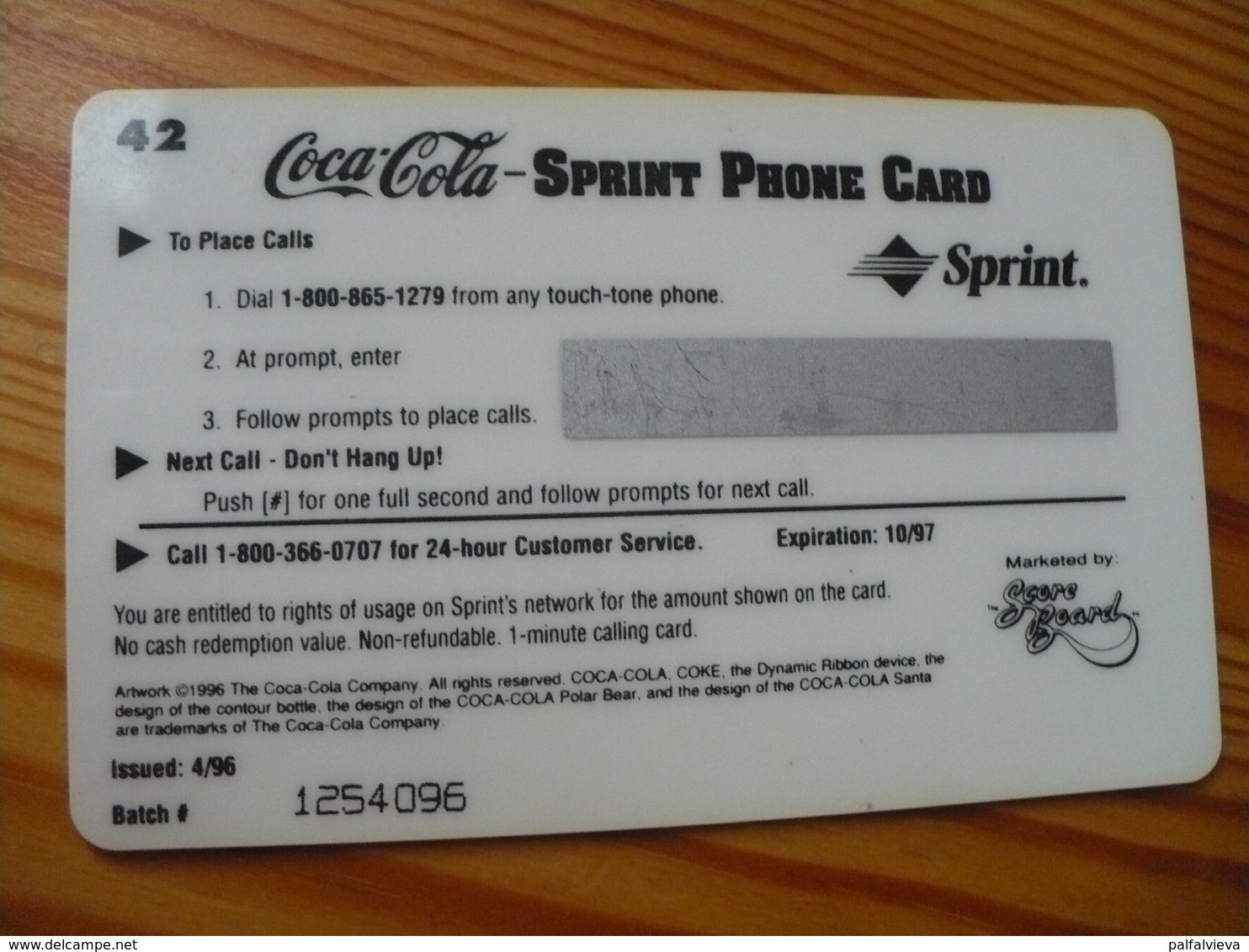 Prepaid Phonecard USA, Sprint - Coca Cola 42. - Sprint