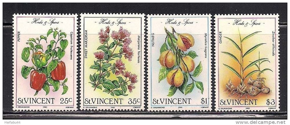 St. Vincent     Herbs And Spices    Set    SC# 829-32 MNH** - St.Vincent (1979-...)