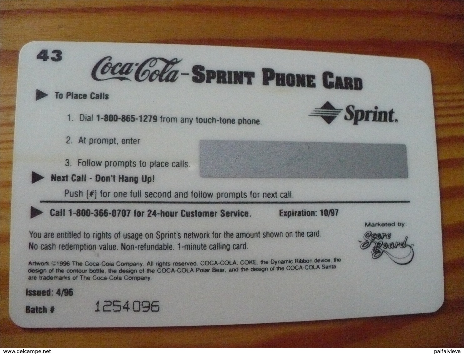 Prepaid Phonecard USA, Sprint - Coca Cola 43. - Sprint