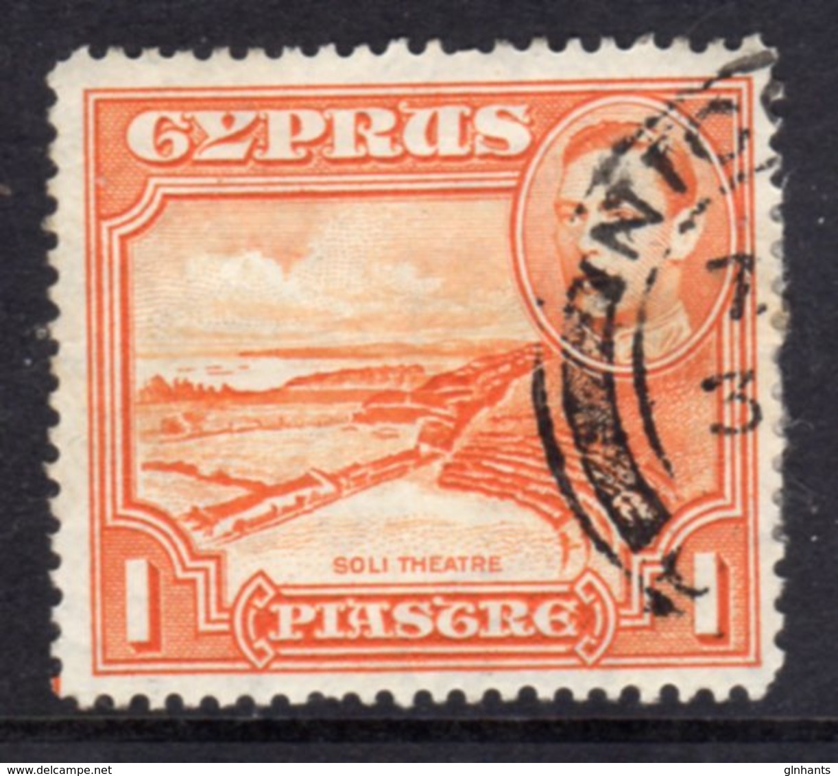 CYPRUS - 1938-1951 1938 ONE PIASTRE KGVI FINE USED NICOSIA SG 154 REF A29 - Cyprus (...-1960)