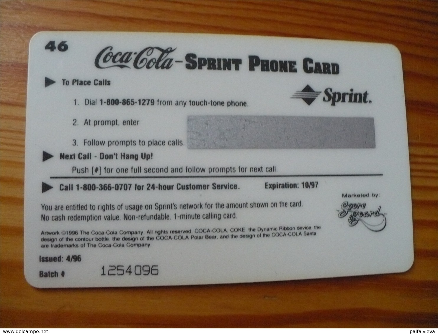 Prepaid Phonecard USA, Sprint - Coca Cola 46. - Sprint