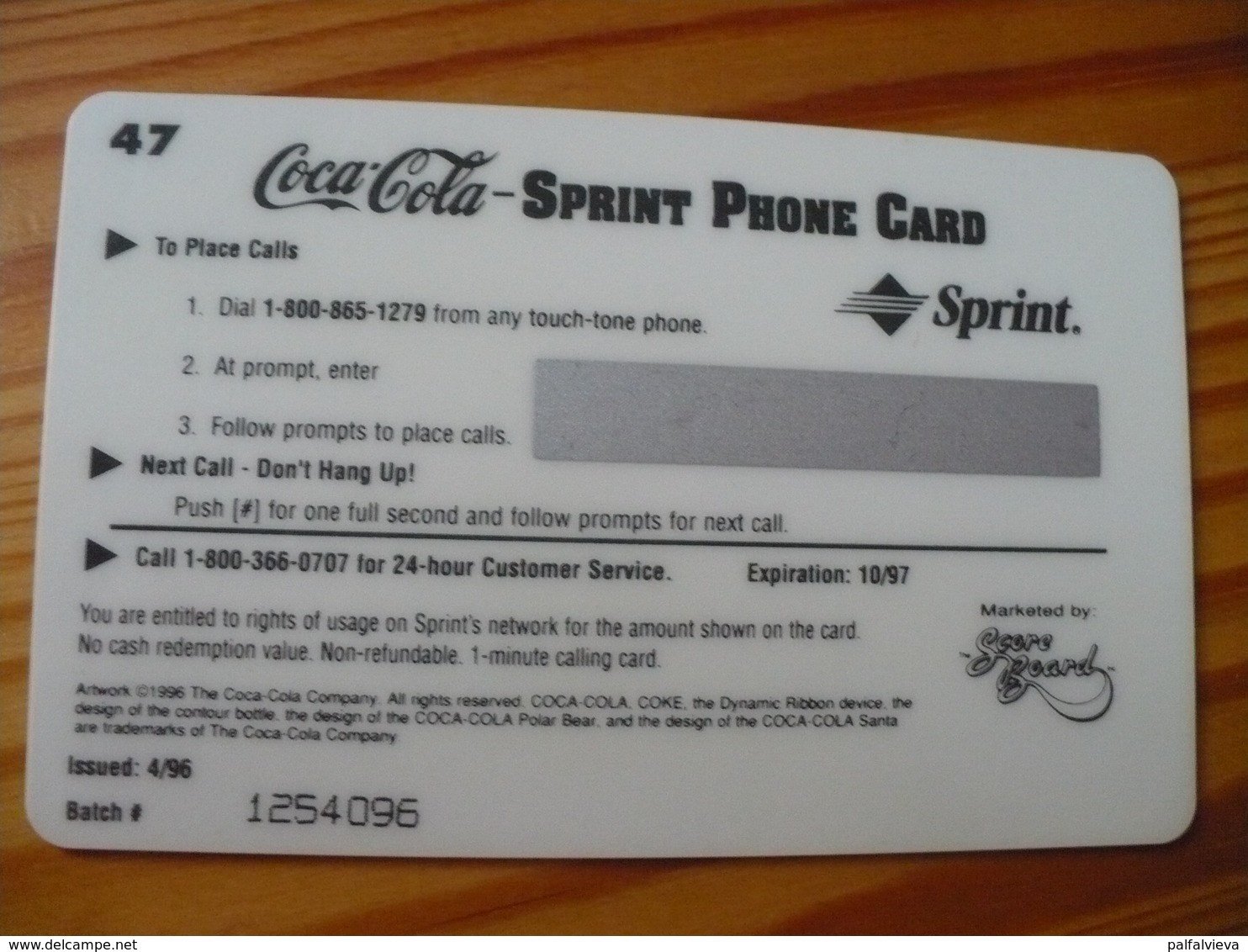 Prepaid Phonecard USA, Sprint - Coca Cola 47. - Sprint