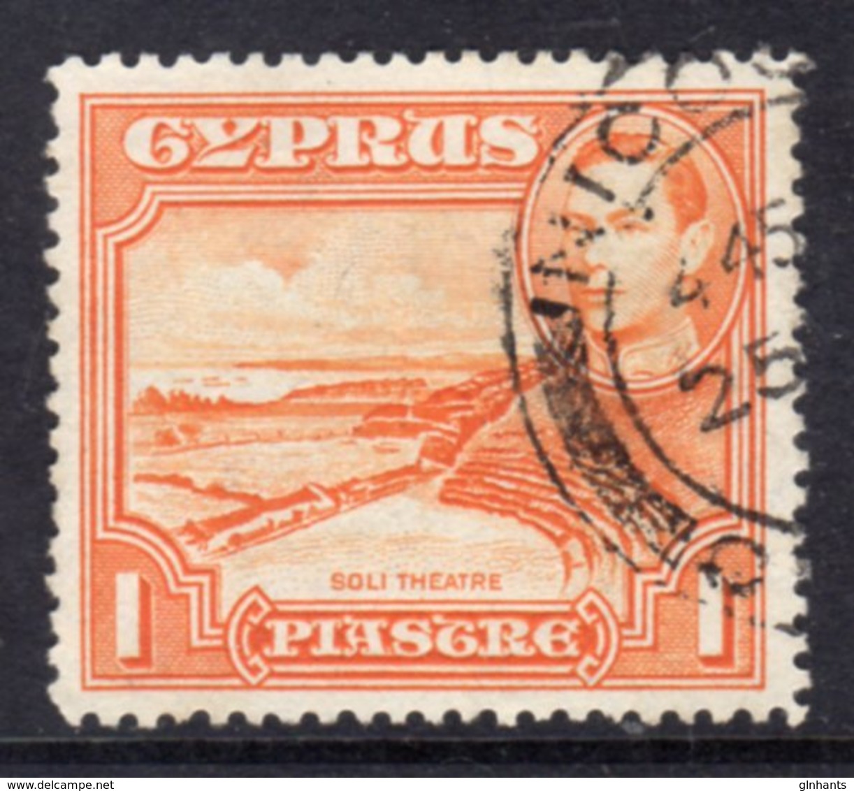 CYPRUS - 1938-1951 1938 ONE PIASTRE KGVI FINE USED NICOSIA SG 154 REF A33 - Cyprus (...-1960)