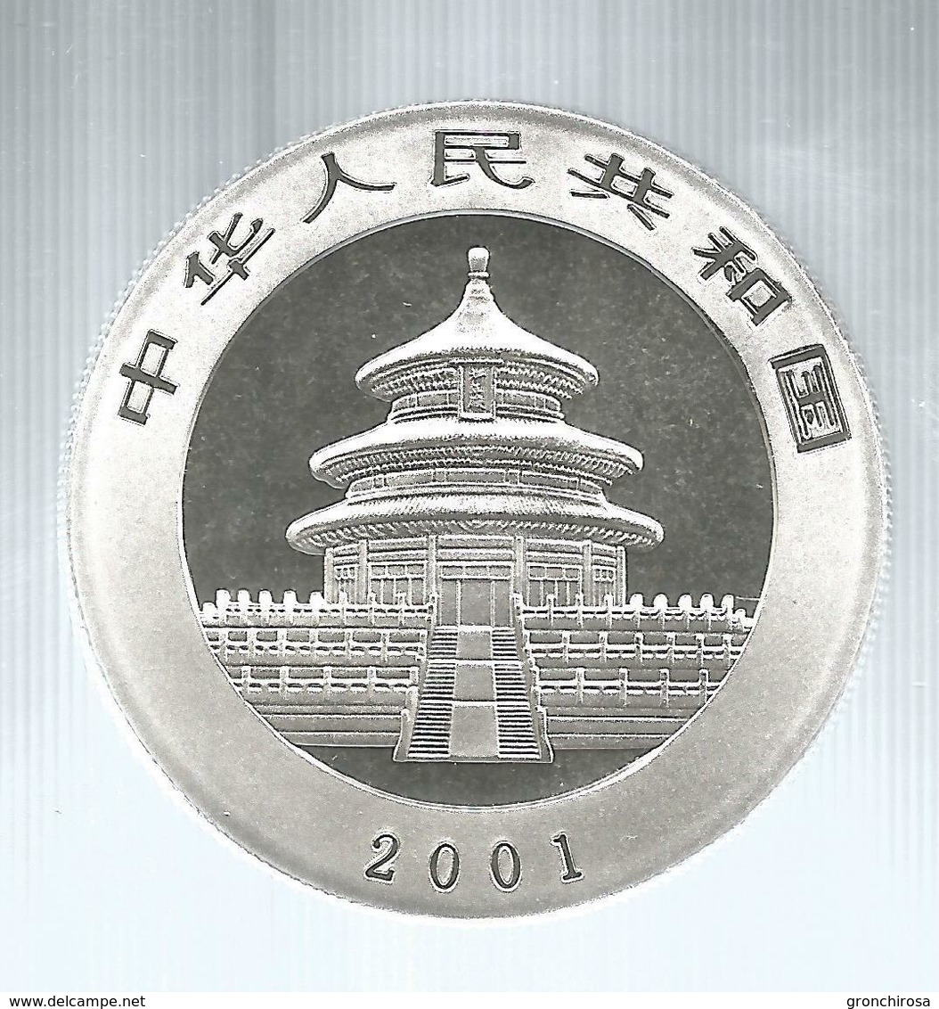Cina, 2001, 10 Y. Panda Fondo Specchio, Cifre Della Data Piccole. - Cina