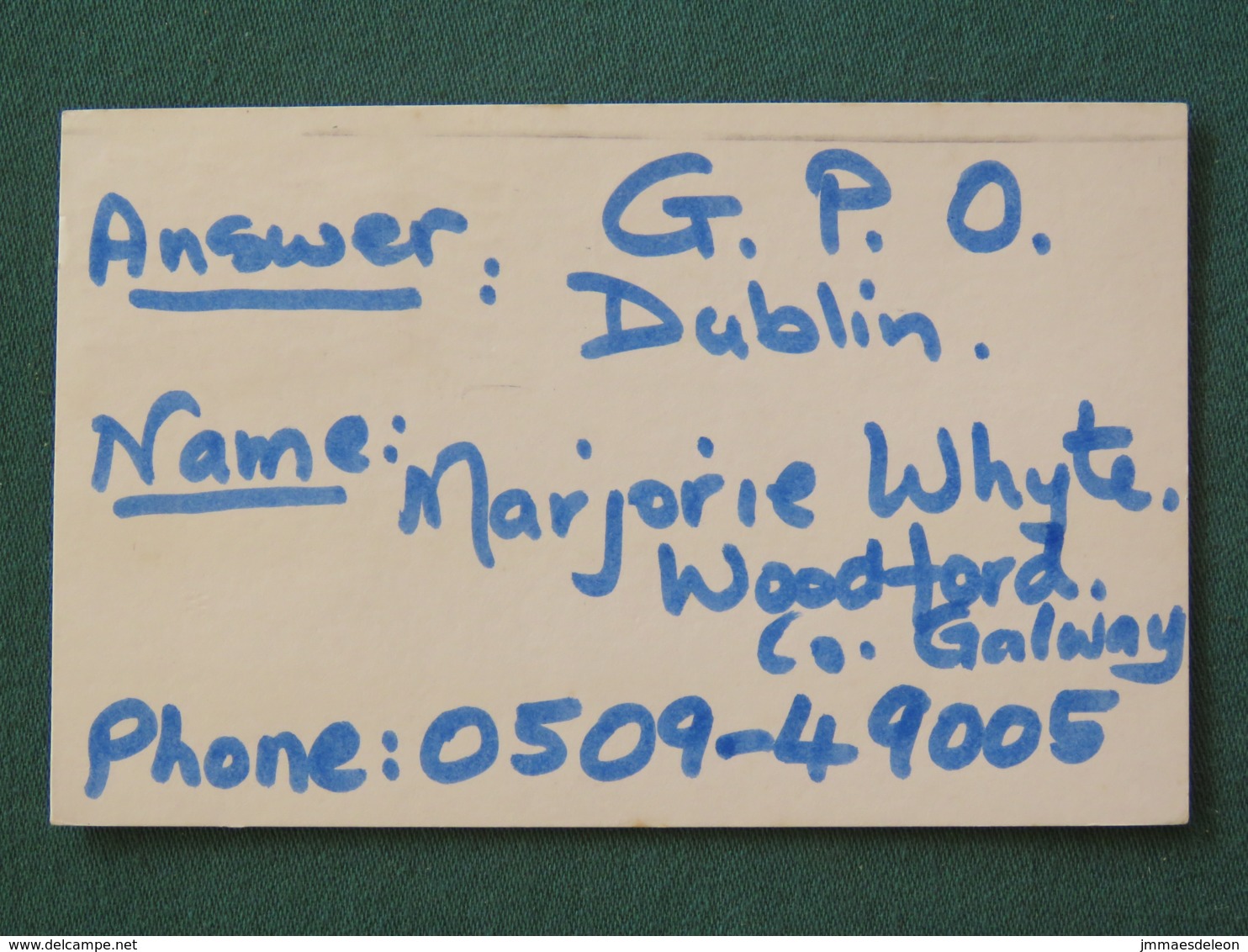 Ireland 1994 Postcard To Donnybrook - Christmas Angel - Brieven En Documenten