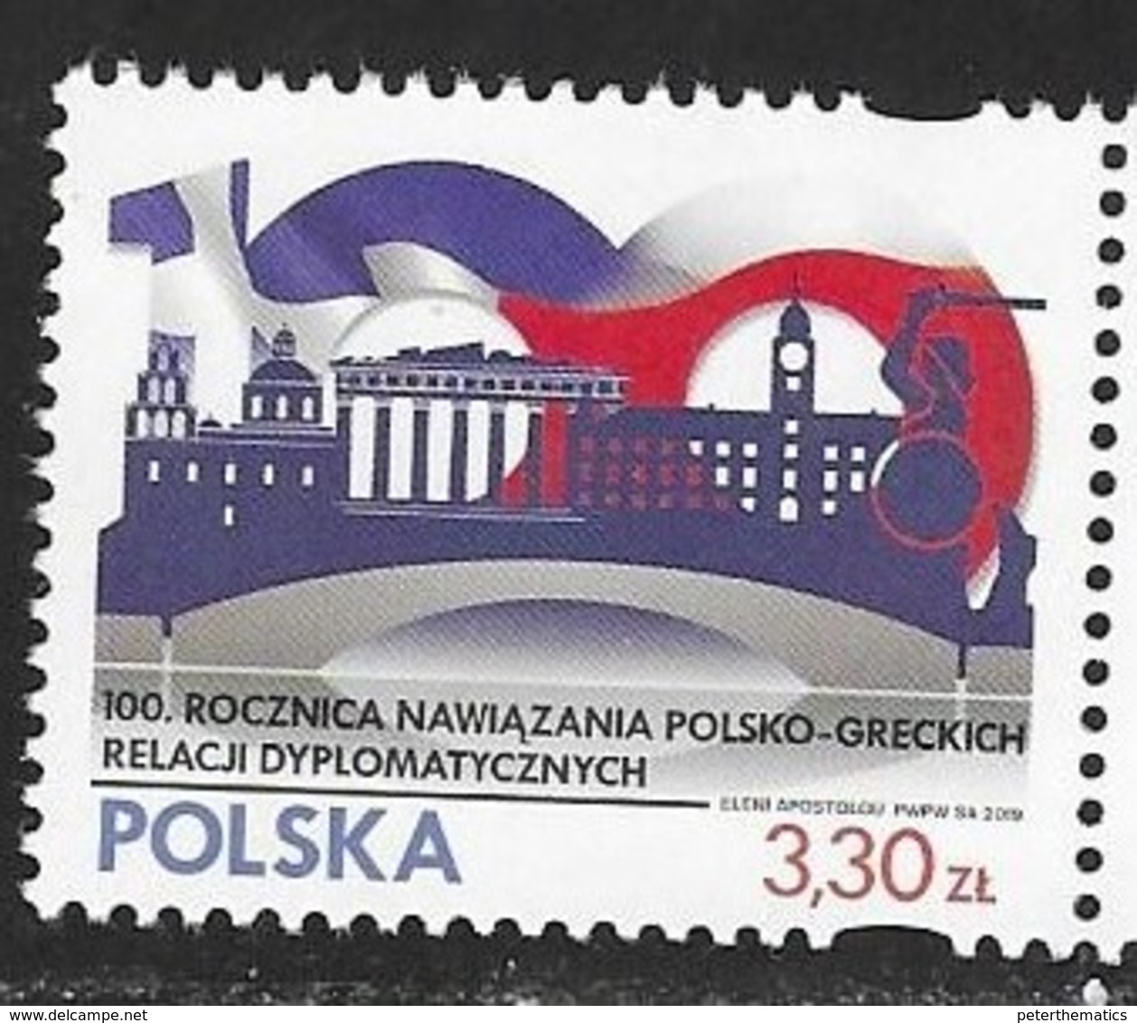POLAND, 2019, MNH, JOINT ISSUE WITH GREECE, DIPLOMATIC RELATIONS, 1v - Joint Issues