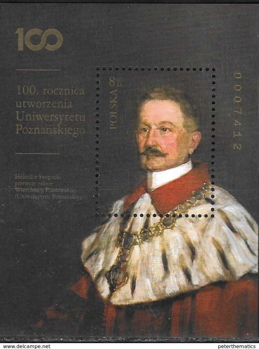 POLAND, 2019, MNH, EDUCATION, 100th ANNIVERSARY OF ESTABLISHMENT OF POZNAN UNIVERSITY, S/SHEET - Unclassified