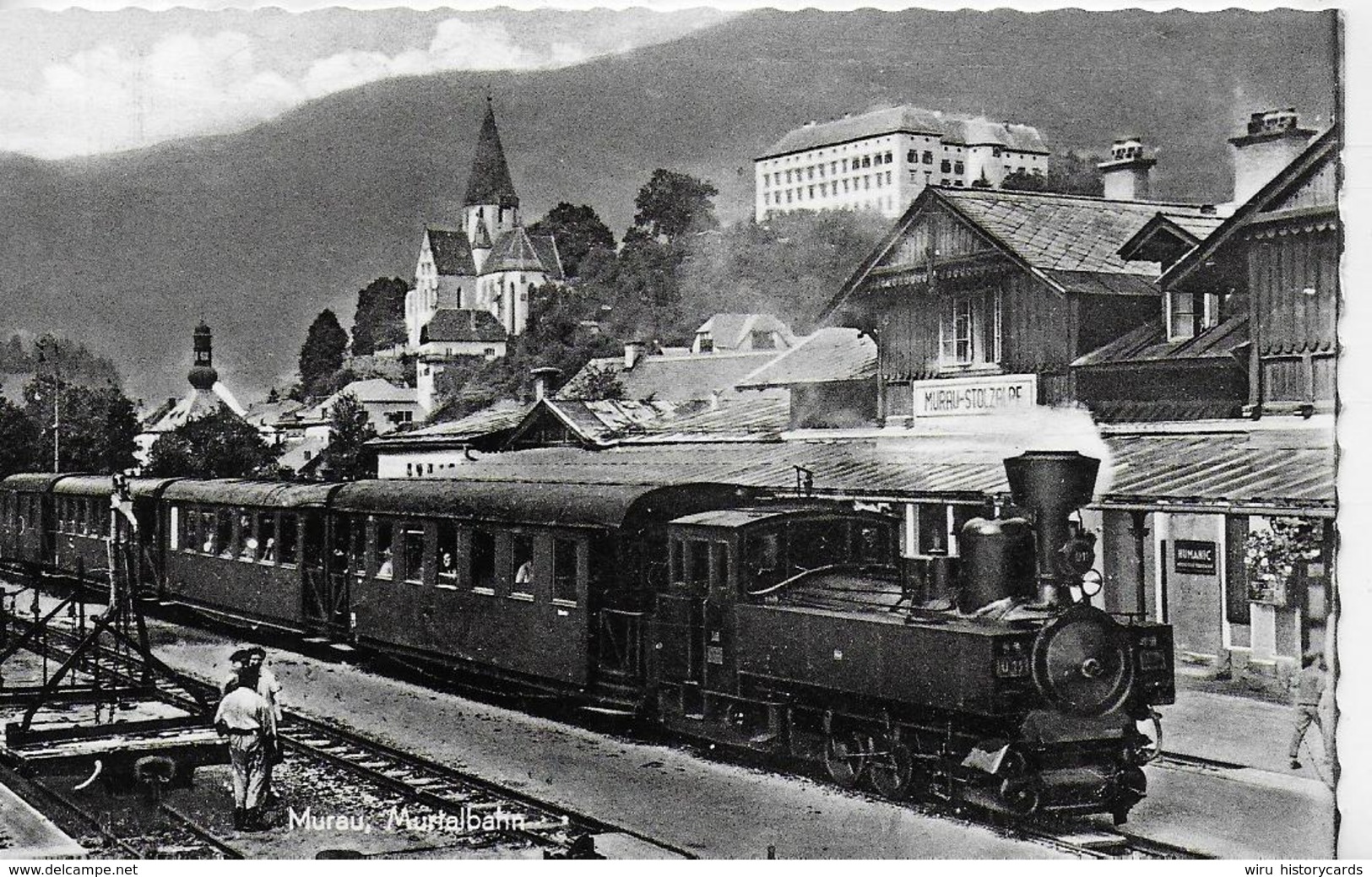 AK 0299  Murau - Murtalbahn ( Dampf-Eisenbahn ) / Verlag Glantschnig Um 1960 - Bahnhöfe Mit Zügen