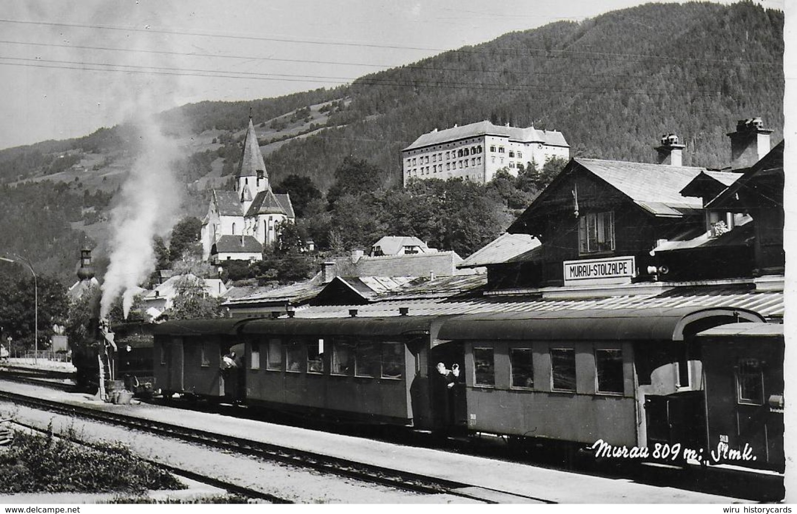 AK 0299  Murau - Murtalbahn ( Dampf-Eisenbahn ) / Verlag Glattinger Um 1960 - Bahnhöfe Mit Zügen